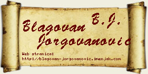 Blagovan Jorgovanović vizit kartica